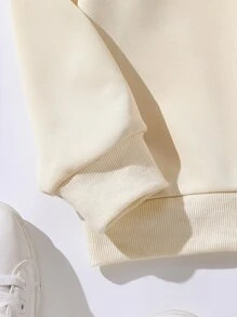 Chicas Pullover con letra & con estampado de gato - Albaricoque - Ver 3