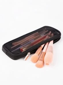 RANCAI 1 件网状化妆刷包旅行化妆工具收纳袋小化妆包旅行洗漱包铅笔盒化妆师收纳包