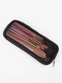 RANCAI 1 件网状化妆刷包旅行化妆工具收纳袋小化妆包旅行洗漱包铅笔盒化妆师收纳包