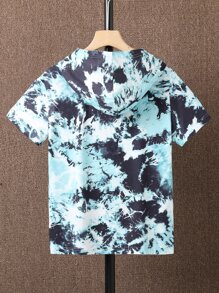 男孩紮染卡通圖案連帽T恤