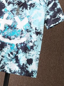 男孩紮染卡通圖案連帽T恤