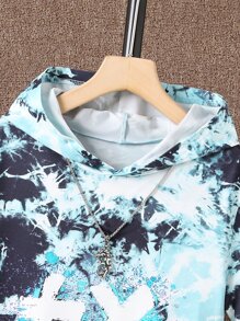 男孩紮染卡通圖案連帽T恤