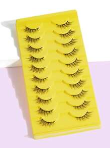 MAGEFY 10 对半眼自然全假睫毛，浓密卷翘蓬松睫毛，适合派对使用，漫画睫毛，旅行必备，加长眼尾条状睫毛，睫毛，睫毛，假睫毛 - 黑色 - 查看 2