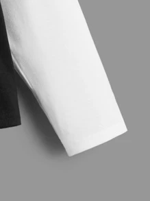 SHEIN Boys Reflective Flare Bear Print 2 In 1 Hooded Tee - Black and White - View 3