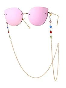 Rhinestone Decor Glasses Chain - Multicolor - View 1