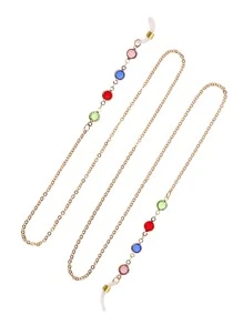 Rhinestone Decor Glasses Chain - Multicolor - View 2