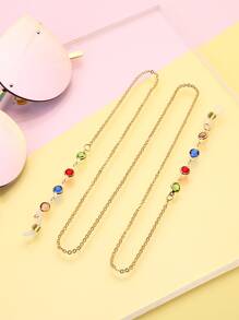 Rhinestone Decor Glasses Chain - Multicolor - View 4