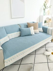 1 Pieza Cojín De Sofá Cosido De Color Sólido - Azul - Ver 5