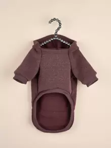 1 chiếc áo hoodie thú cưng màu trơn - Cà phê nâu - Xem 3