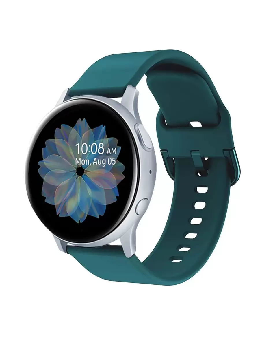 St.siabe 1 件经典扣纯色硅胶表带，带快速释放弹簧杆，男女皆宜，适用于石英表、机械表，兼容三星和华为智能手表表带，宽度为 20 毫米 22 毫米，可作为返校学生的礼物 - 綠色 - 查看 1