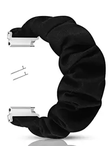 18 毫米 20 毫米 22 毫米松紧带表带，带快拆杆的可爱女式弹性替换表带，织物表带，适用于三星 Galaxy Watch 4 5 Pro Galaxy Active、Active 2 40 毫米 44 毫米手表智能手表（黑色），可作为返校学生的礼物 - 查看 4