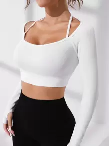 Yoga Sxy Crisscross Backless Sports Top Workout Tank Top - White - View 4