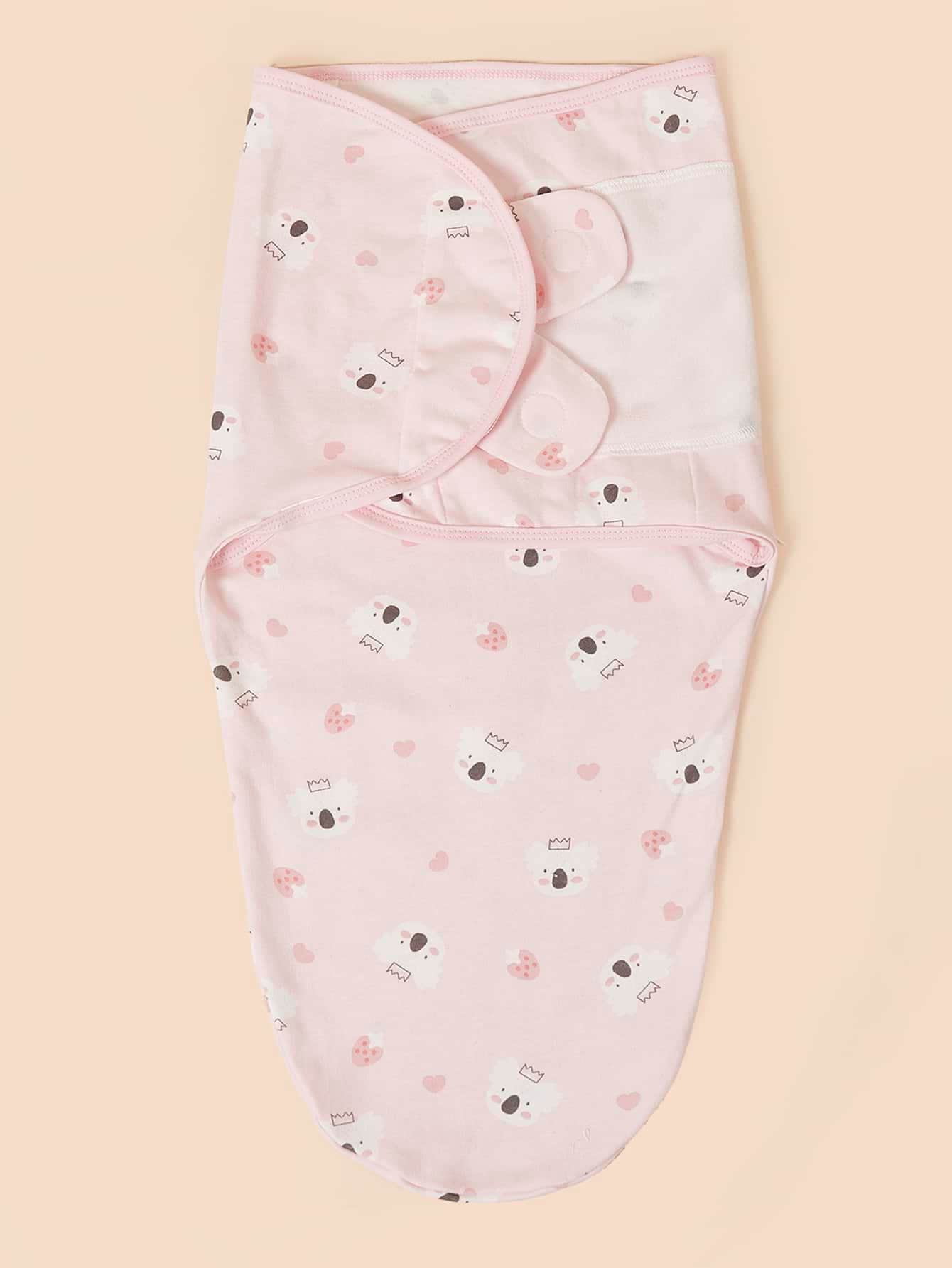 卡通圖形嬰兒襁褓毯 - 彩色 - 查看 1