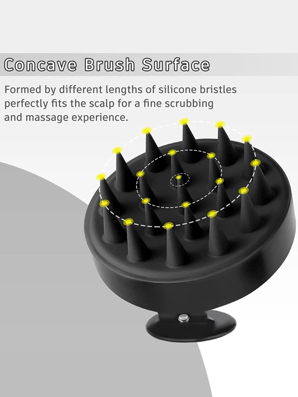 1pc Solid Shampoo Massage Brush, Black Soft PS Scalp Massager, Hair