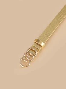 Thắt lưng khóa tròn có lỗ đục lỗ - Vàng - Xem 3