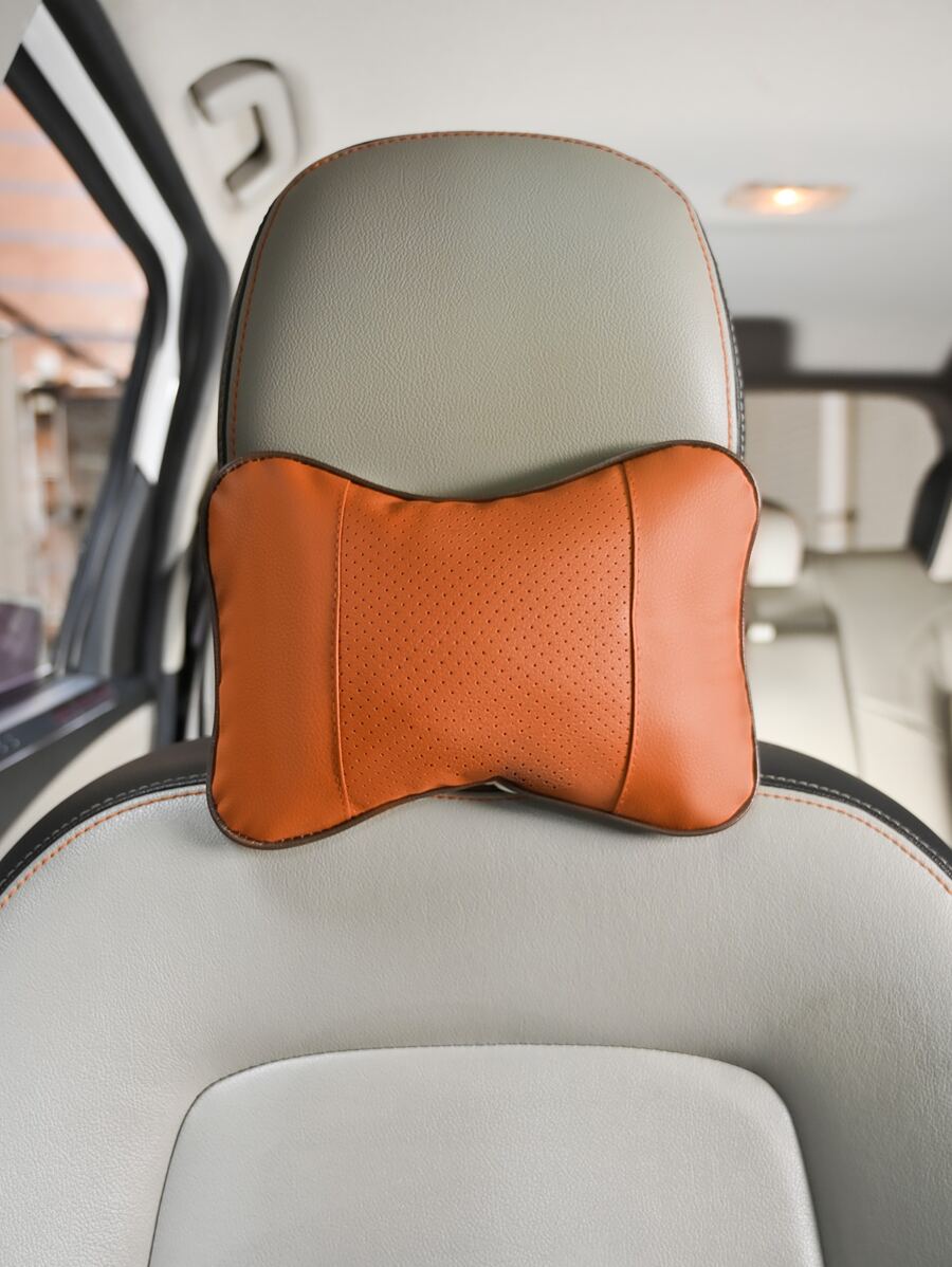 Almohada cervical unido en contraste de coche - Marrón - Ver 1