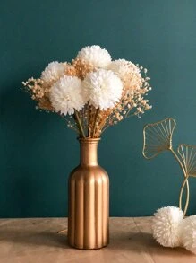 2/5 bó hoa cúc lụa nhân tạo, trang trí tiệc cưới sân vườn nhà bếp - trắng - Xem 4