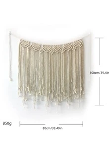 1入組編織流蘇壁掛 - 米色 - 查看 2
