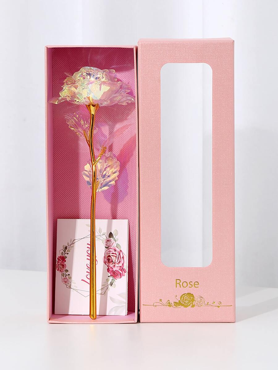 1pc Hoa hồng kim loại nhân tạo - trắng - Xem 1