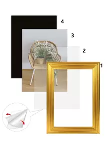 1pc Durable Plastic Photo Frame,Modern Gold Color Picture Frame For Home Decoration Gifts Birthday Graduation
