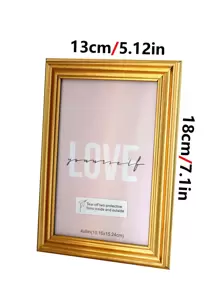 1pc Durable Plastic Photo Frame,Modern Gold Color Picture Frame For Home Decoration Gifts Birthday Graduation