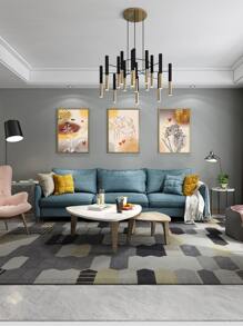 3 piezas pintura sin marco con estampado de planta - Multicolor - Ver 4