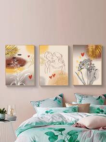 3 piezas pintura sin marco con estampado de planta - Multicolor - Ver 6