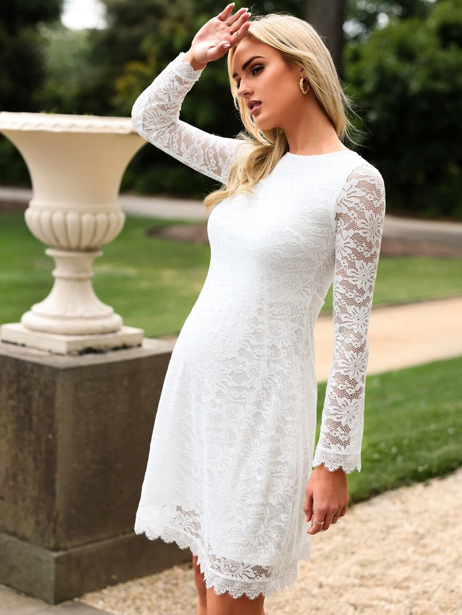 SHEIN 孕婦蕾絲覆蓋洋裝