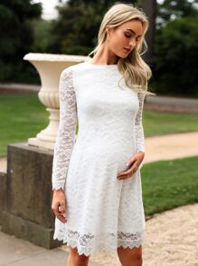 SHEIN 孕婦蕾絲覆蓋洋裝