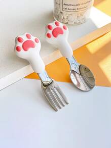 1 pieza pata Cuchara & 1 pieza Tenedor - Multicolor - Ver 1