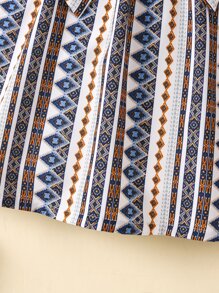 SHEIN Đầm bé gái Xù Hình học Bộ lạc Boho - Nhiều màu - Xem 5