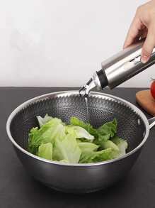 1pc Stainless Steel Oil Bottle - Silver - View 1