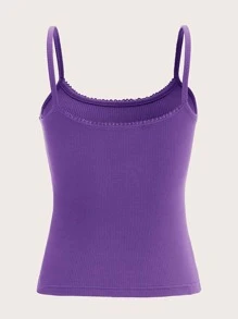 Muchica Top de tirantes unicolor tejido de canalé - Morado - Ver 2