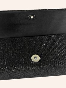 Quyến rũ, thanh lịch, tinh tế, yên tĩnh Sequin sang trọng, sành điệu, sang trọng, sáng bóng Mini Ruched Panel Flap Chain Túi vuông lấp lánh Túi buổi tối, Túi ăn tối cho cô gái dự tiệc, phụ nữ, cô dâu Hoàn hảo cho bữa tiệc, đám cưới, vũ hội, bữa tối / tiệc, cho cocktail - màu đen - Xem 10