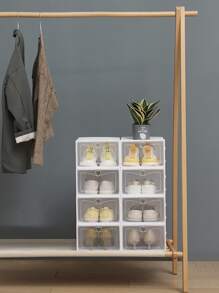 6 piezas Caja de almacenamiento de zapatos con diseño de corazón - Blanco - Ver 1