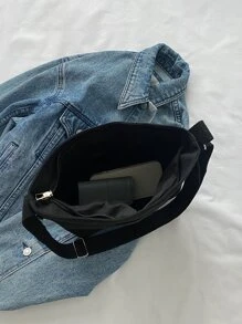 Bolsa cuadrada minimalista - Negro - Ver 5