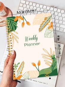 Trees 1入組每週計畫筆記本花卉花卉目標議程日記可透過習慣追蹤器提高您工作效率 - 彩色 - 查看 4