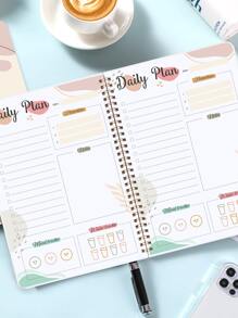 Trees 1pc Letter Graphic Spiral Notebook Back To School - Multicolor - View 5