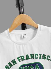 SHEIN 男孩標語圖案T恤和褲子 - 彩色 - 查看 3