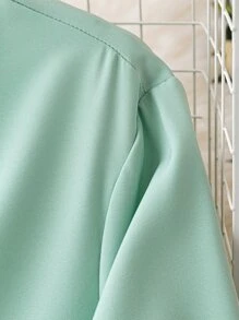 SHEIN LUNE 大碼捲邊袖襯衫洋裝