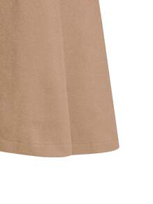 SHEIN Clasi Plus Lapel Collar Button Front Overcoat - Camel - View 5