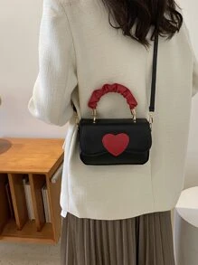 純色女手提包 - 黑色 - 查看 4