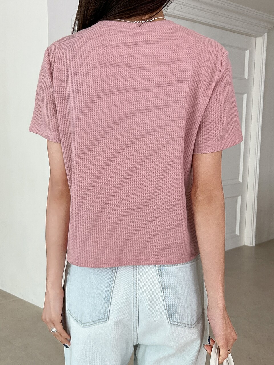 Solid Waffle Knit Tee