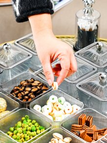 1set Desktop Snack Box & Tray With Handle - Light Grey - View 5