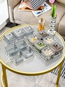 1set Desktop Snack Box & Tray With Handle - Light Grey - View 7