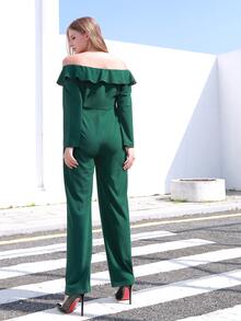 Jumpsuit nữ size lớn bèo nhún thời trang - màu xanh lá - Xem 2