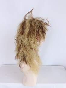 1pc Medium Curly Cosplay Synthetic Wig & 1pc Wig Cap - Multicolor - View 3