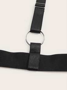 Set de lencería con lazo delantero arnés con liga - Negro - Ver 4