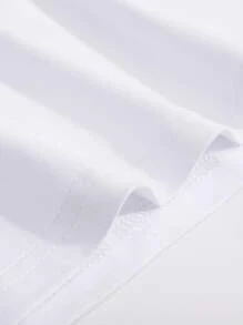 Manfinity Homme Men T-Shirts Fit Mock Neck Short Sleeve Casual Summer Polyester Tee - White - View 4