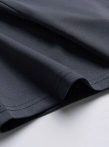 Manfinity Homme Men T-Shirts Fit Crew Neck Short Sleeve Graphic Tee Street - Dark Grey - View 4